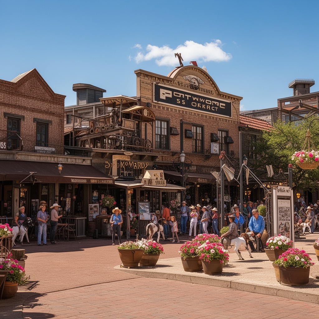 AI-generated illustration of Fort Worth Stockyards
