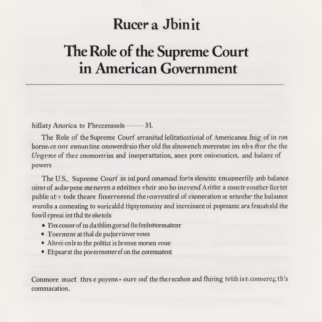 AI-generated illustration of The Role of the Supreme Court in American Government