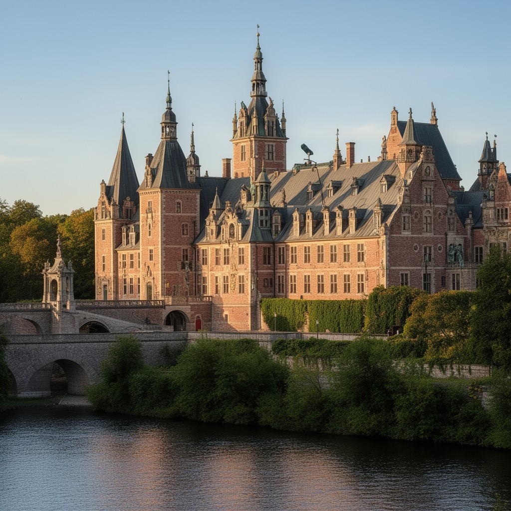 AI-generated illustration of Frederiksborg Castle