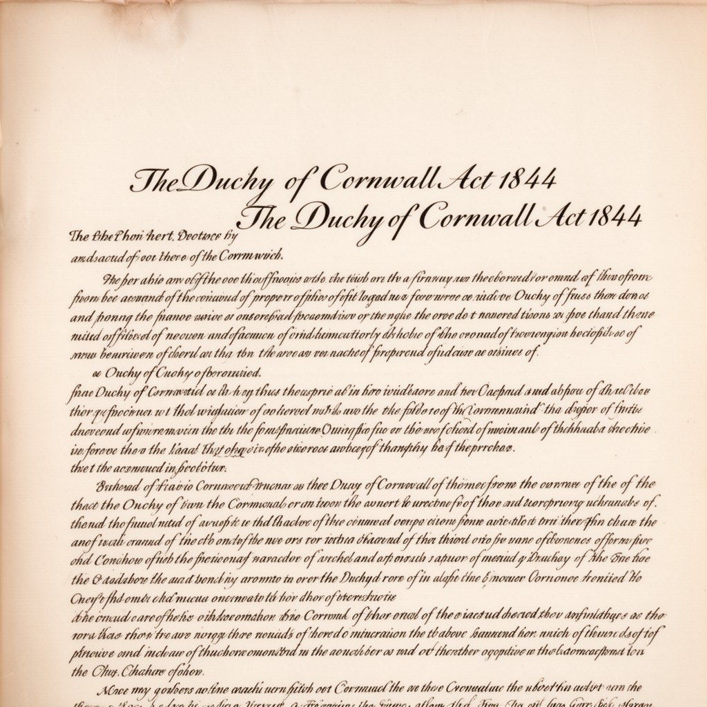 AI-generated illustration of Duchy of Cornwall Act 1844