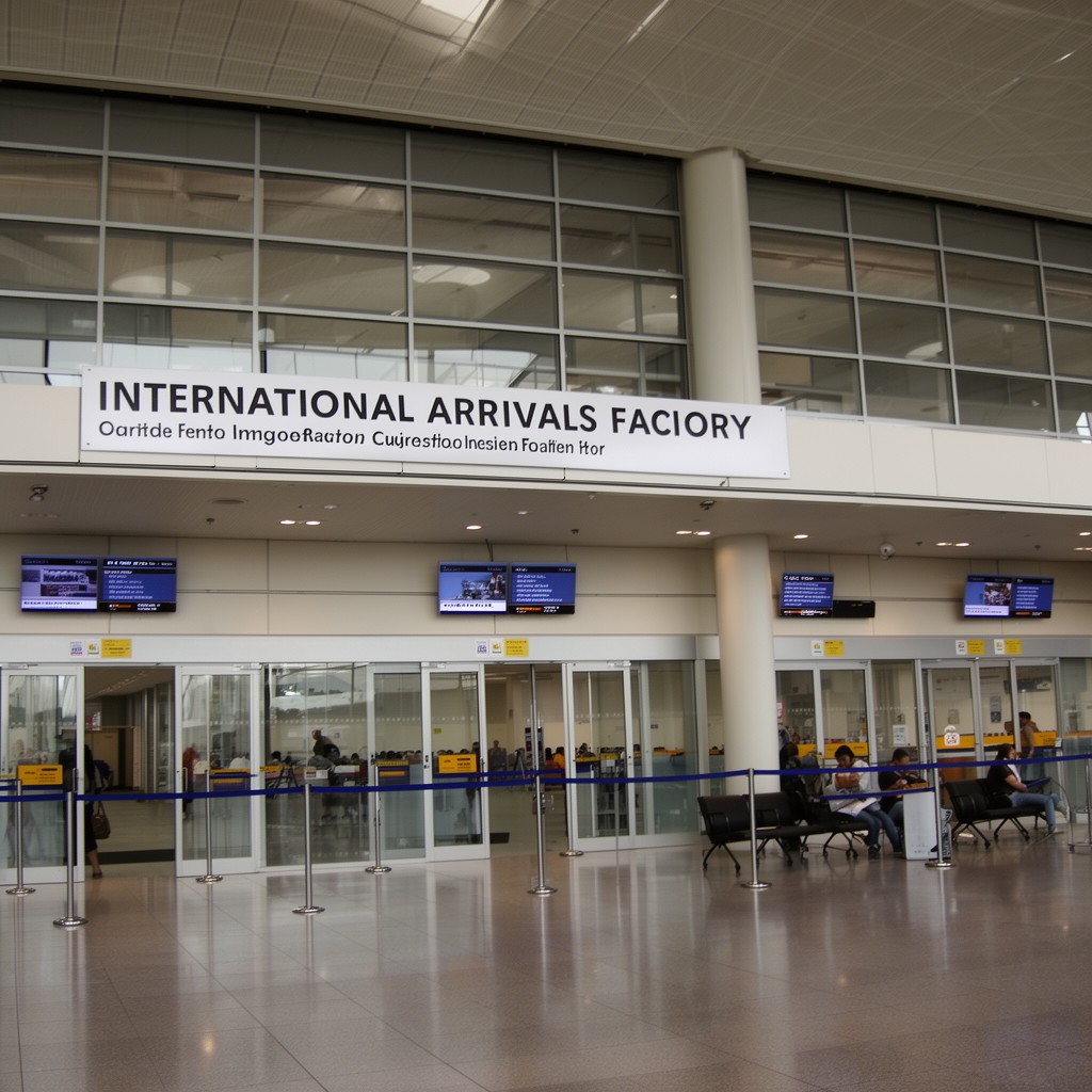 AI-generated illustration of International Arrivals Facility