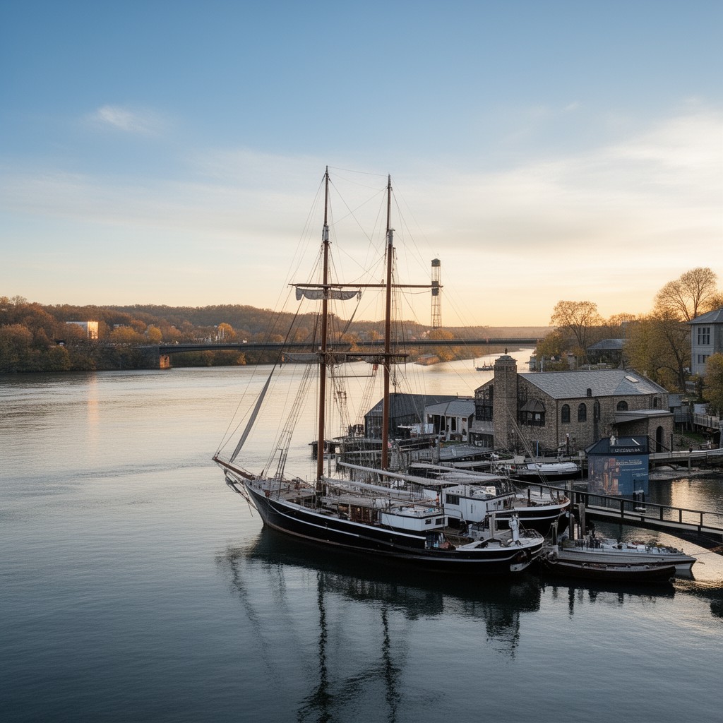 AI-generated illustration of Hudson River Maritime Museum