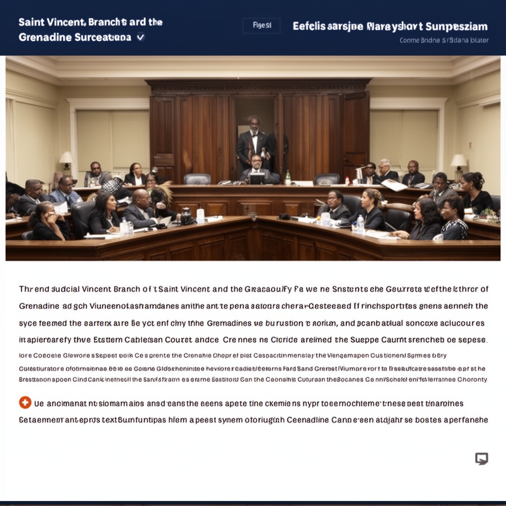 AI-generated illustration of judicial branch of Saint Vincent and the Grenadines