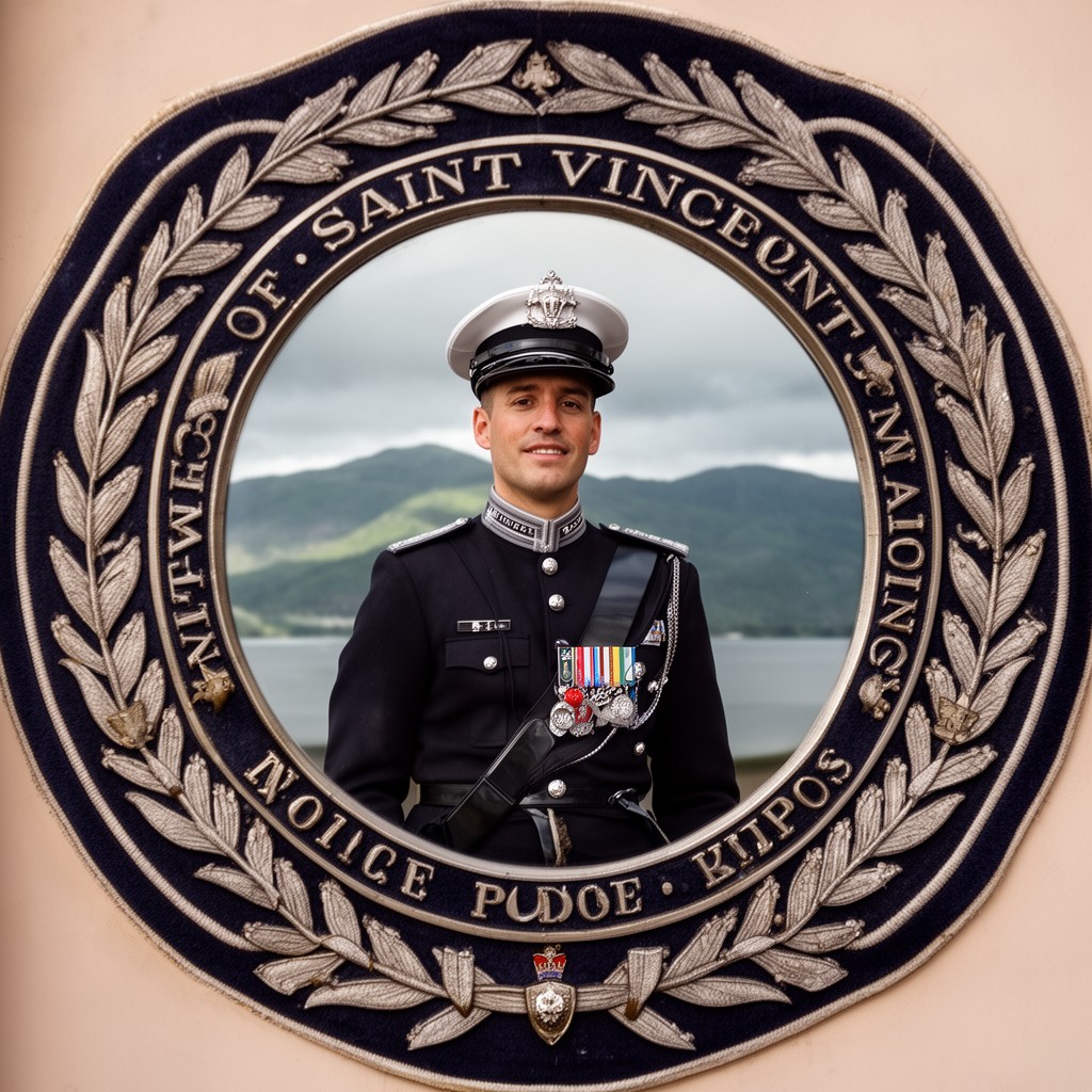 AI-generated illustration of Royal Saint Vincent and the Grenadines Police Force (ceremonial)