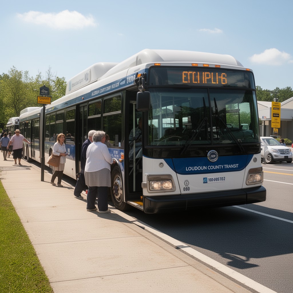 AI-generated illustration of Loudoun County Transit bus services
