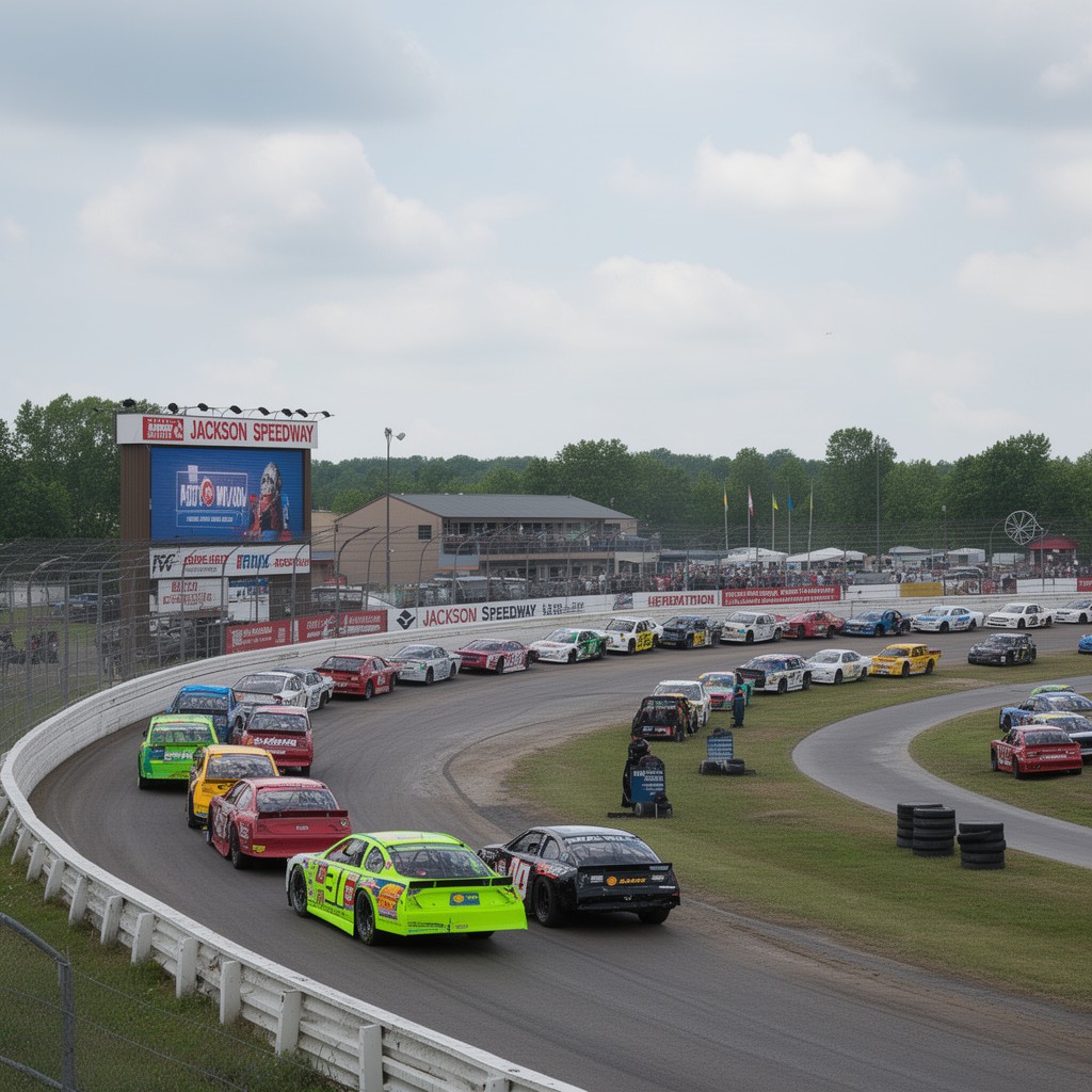 AI-generated illustration of Jackson Speedway (nearby motorsports facility)