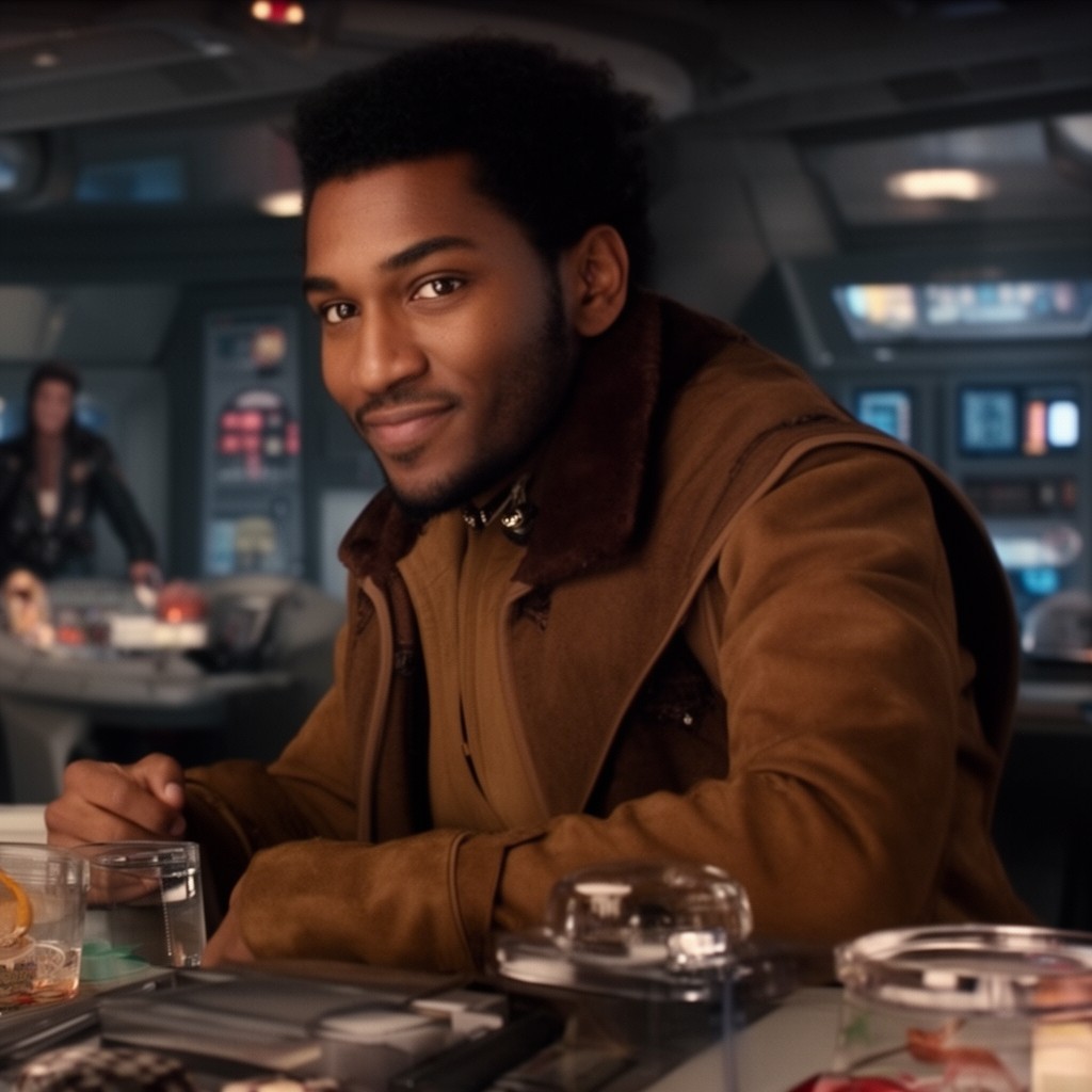 AI-generated illustration of Donald Glover as Lando Calrissian