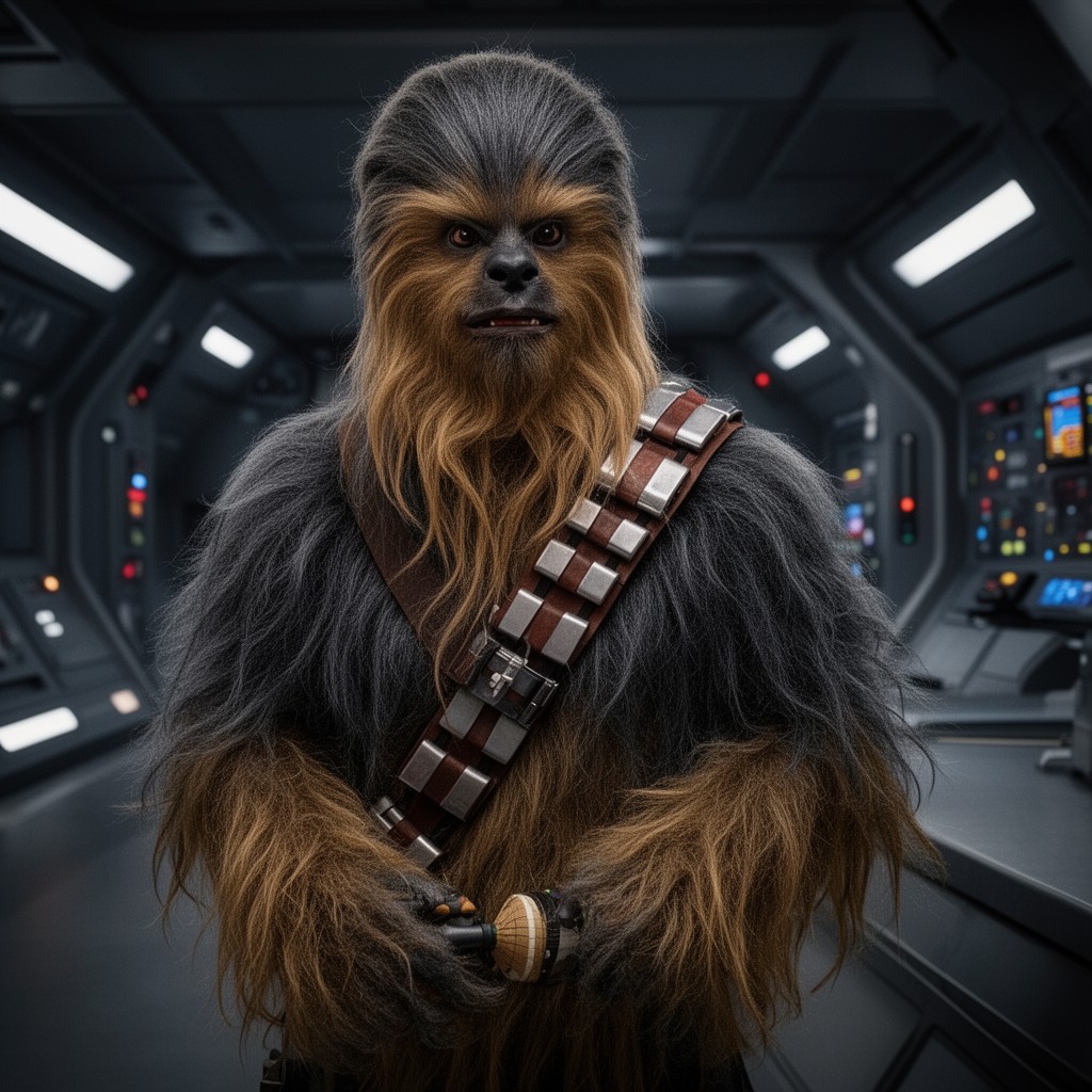 AI-generated illustration of Joonas Suotamo as Chewbacca