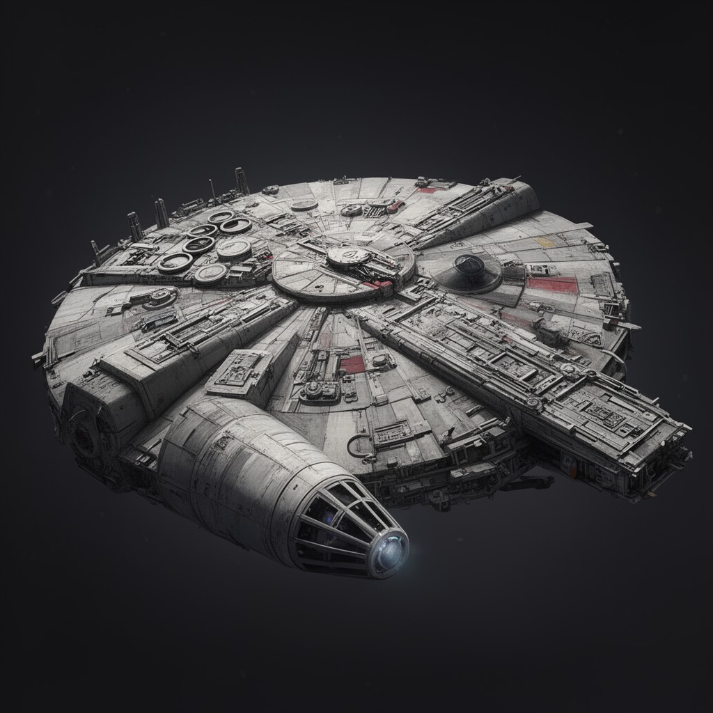 AI-generated illustration of Millennium Falcon