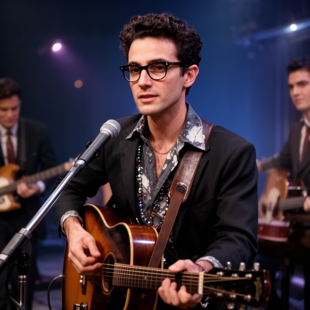 AI-generated illustration of Buddy Holly