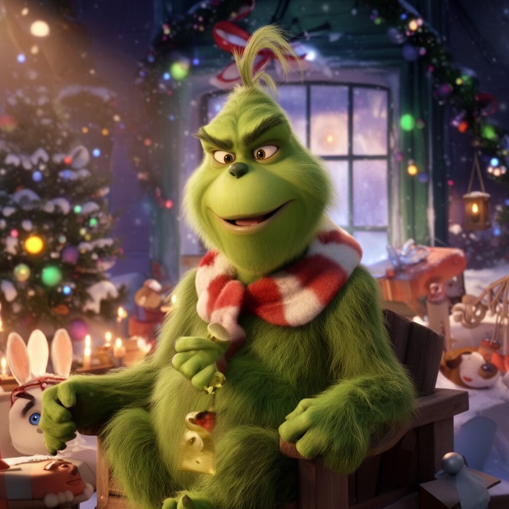 AI-generated illustration of How the Grinch Stole Christmas (2000 film)