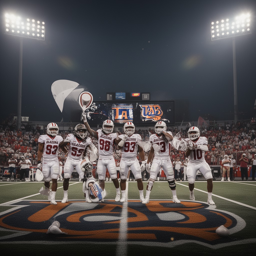 AI-generated illustration of UAB Blazers football team