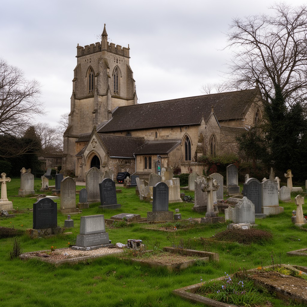 AI-generated illustration of Bladon, Oxfordshire, England
