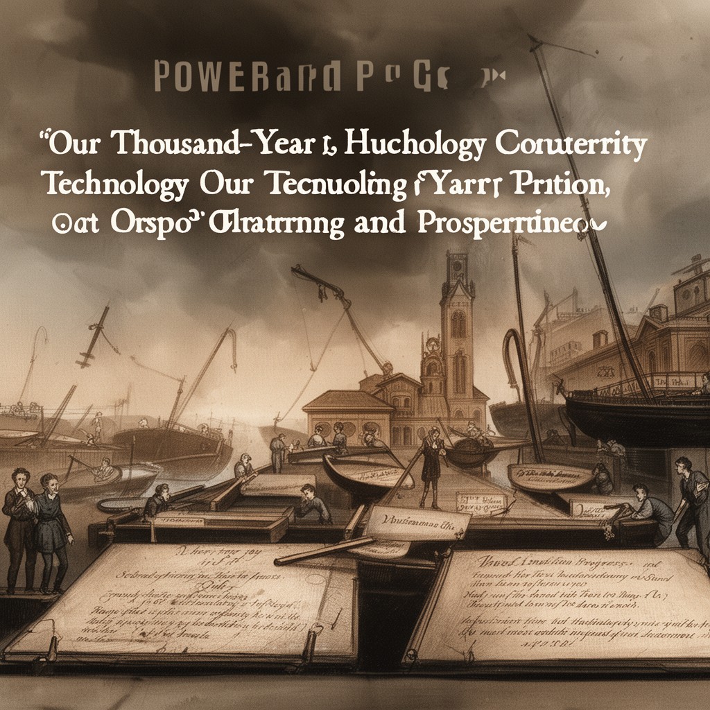 AI-generated illustration of Power and Progress: Our Thousand-Year Struggle Over Technology and Prosperity