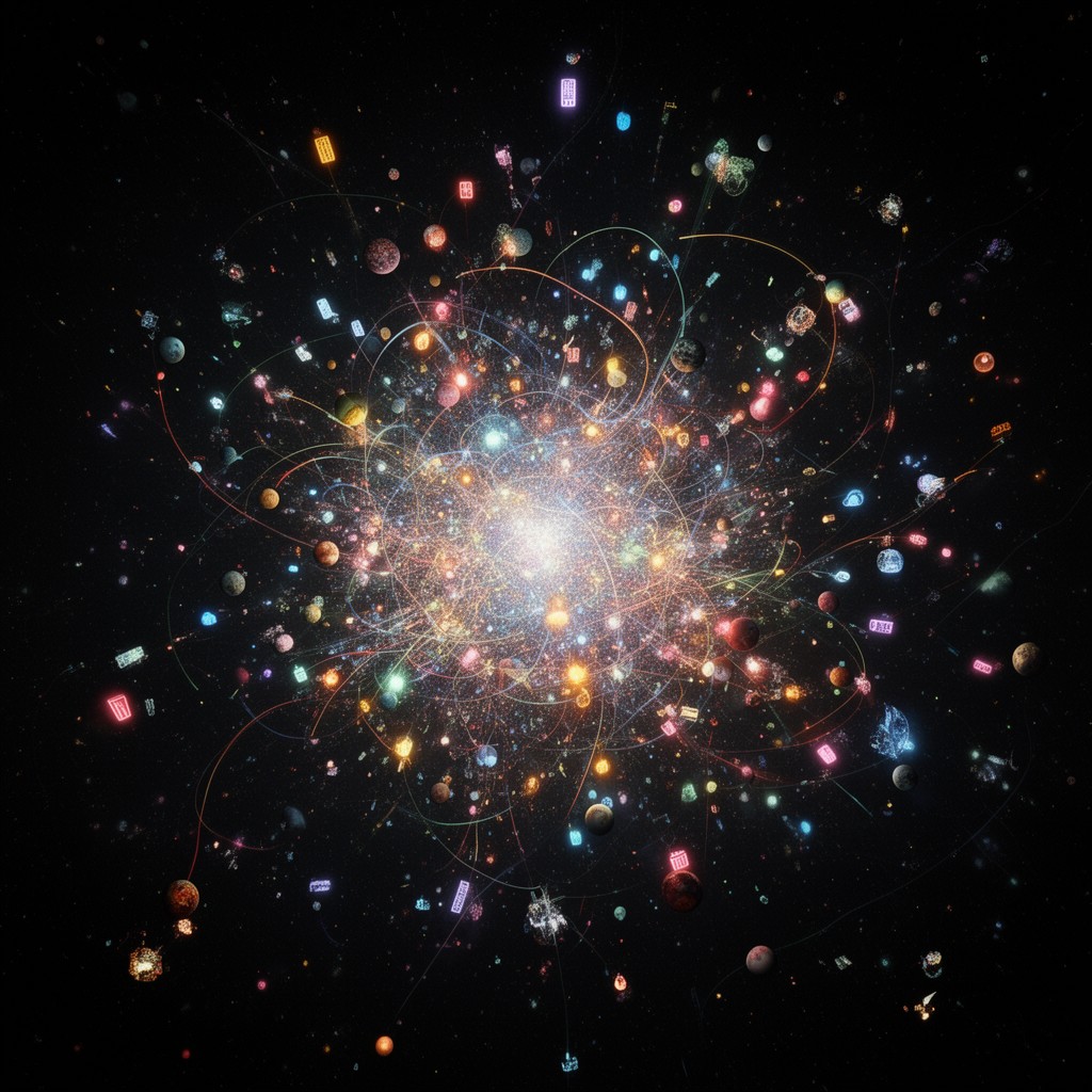 AI-generated illustration of false vacuum inflation
