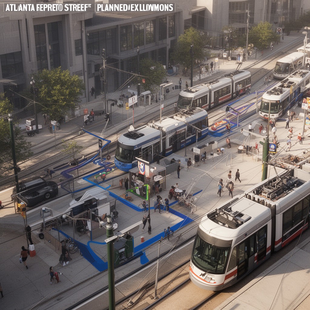AI-generated illustration of Atlanta Streetcar (planned extensions)