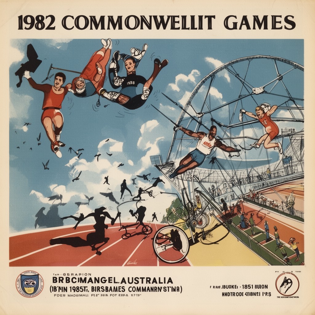 AI-generated illustration of 1982 Commonwealth Games (as main city region)