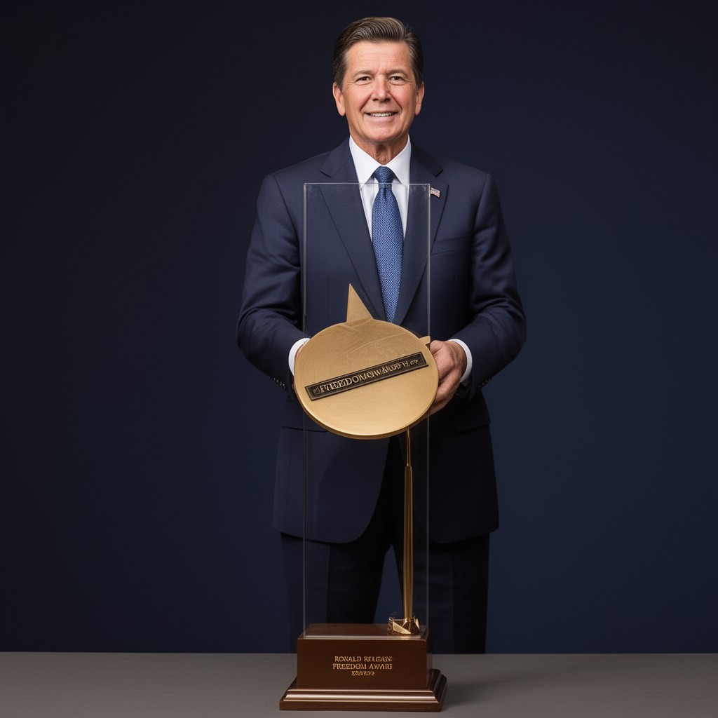 AI-generated illustration of Ronald Reagan Freedom Award