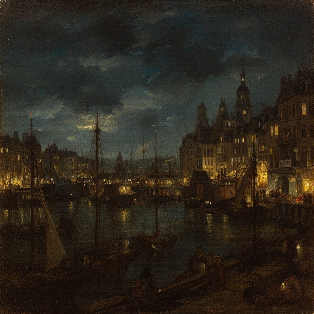 AI-generated illustration of Harbor City at Night