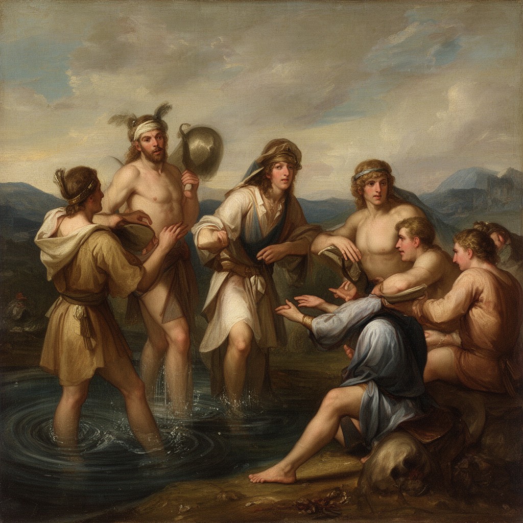 AI-generated illustration of The Baptism of the Eunuch