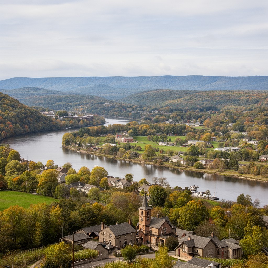 AI-generated illustration of Hudson Valley