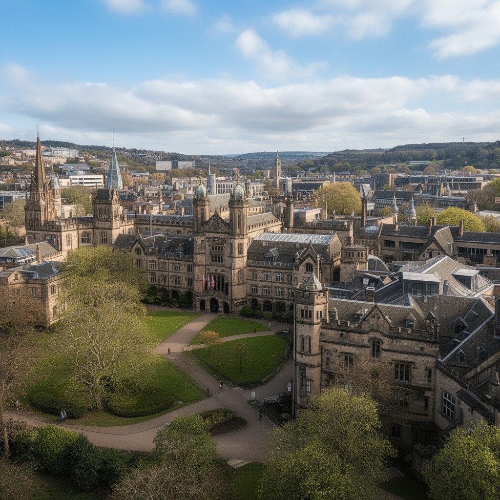 AI-generated illustration of Western Bank campus