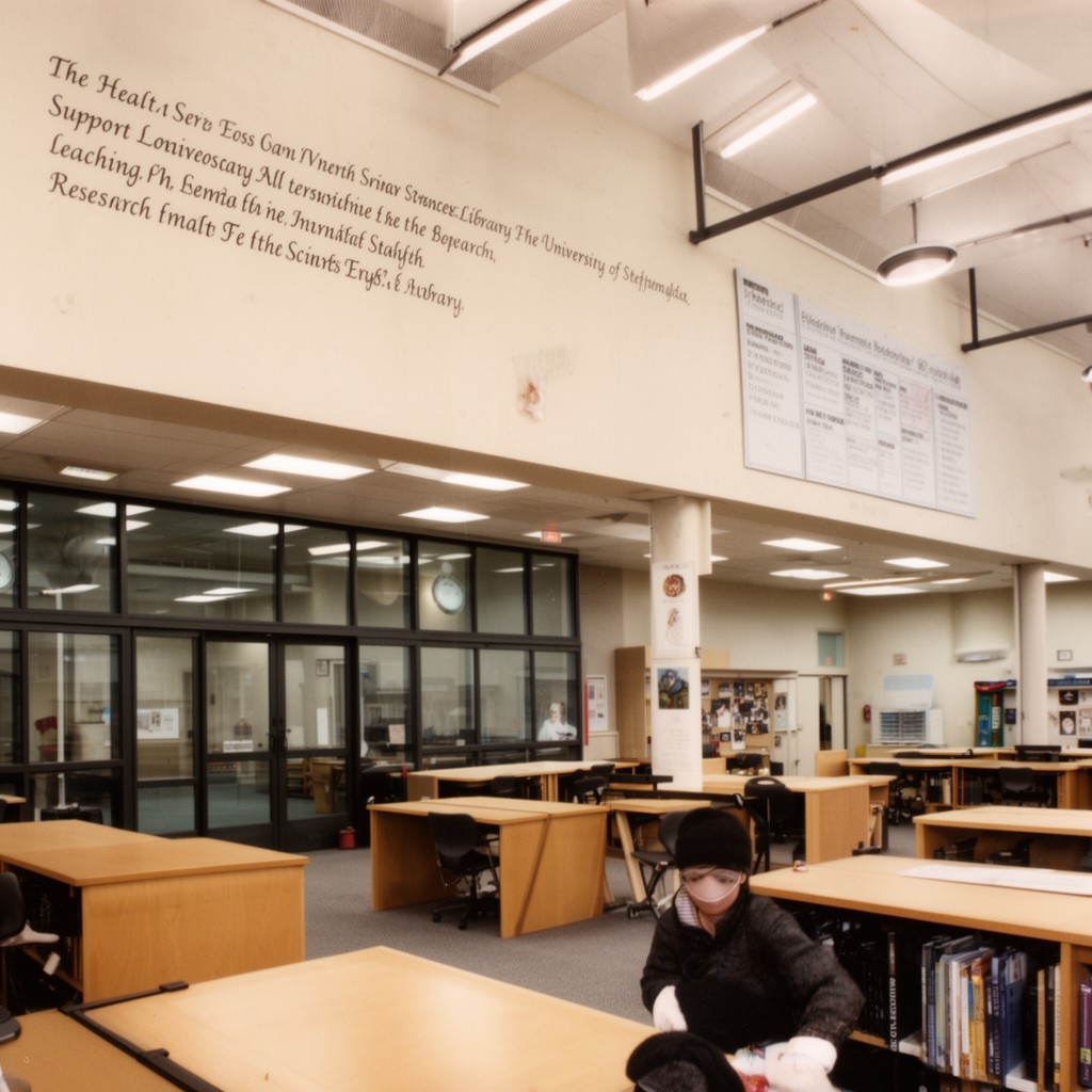 AI-generated illustration of Health Sciences Library