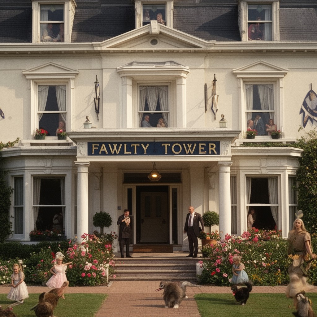 AI-generated illustration of Fawlty Towers