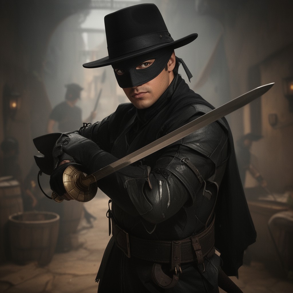 AI-generated illustration of Zorro