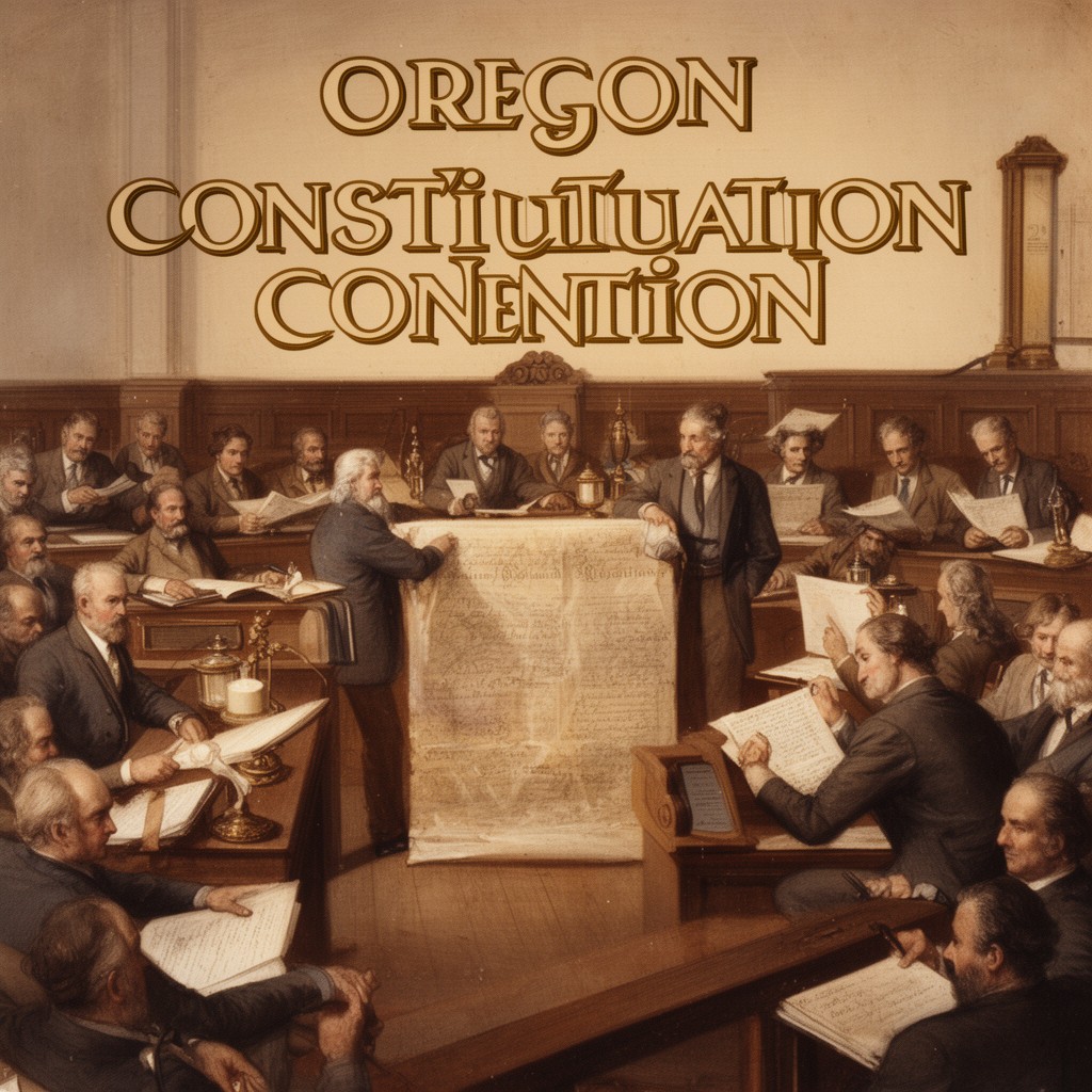 AI-generated illustration of Oregon Constitutional Convention of 1857