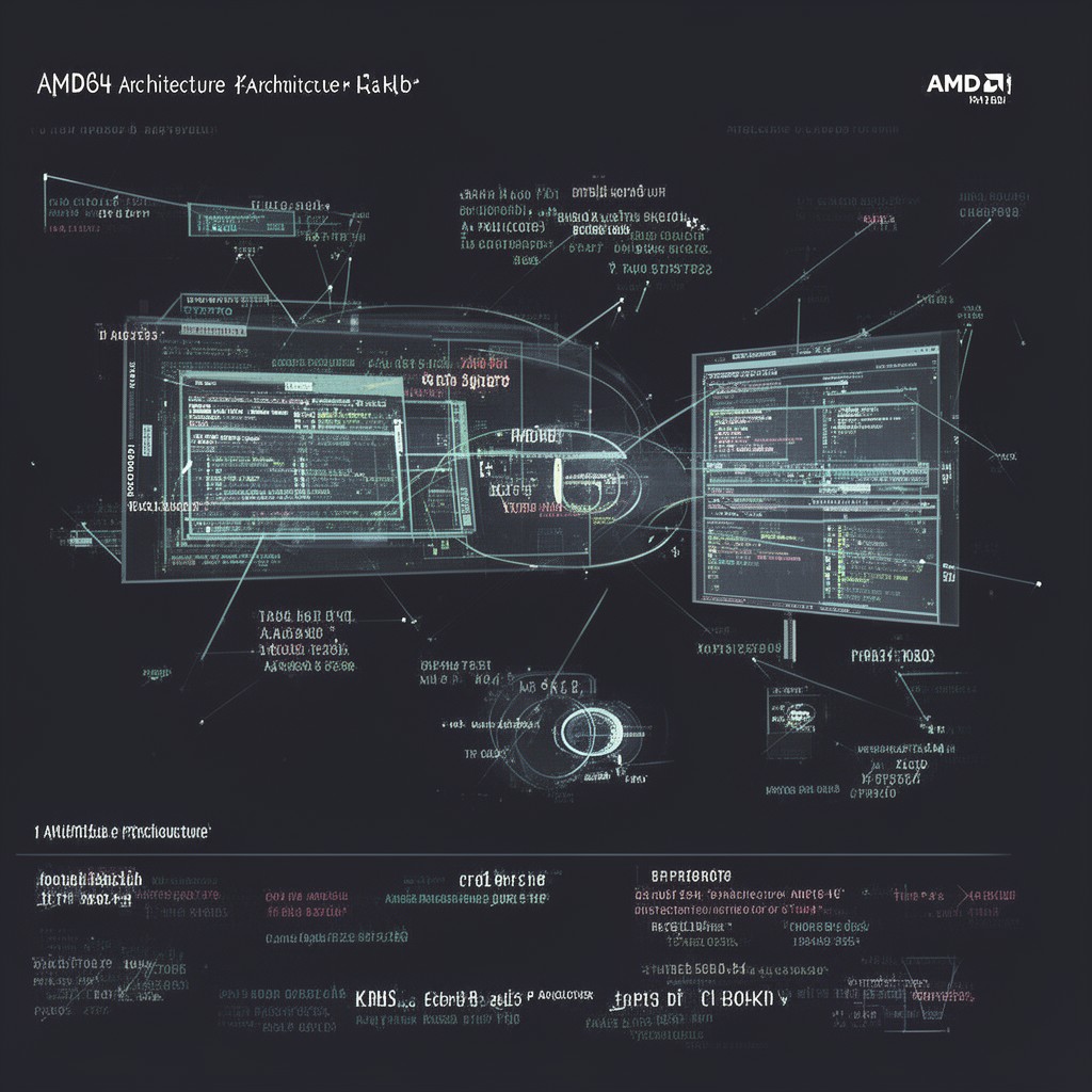 AI-generated illustration of AMD64 architecture