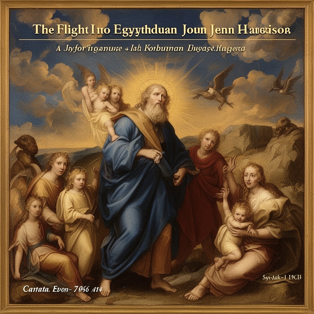 AI-generated illustration of The Flight into Egypt (cantata)
