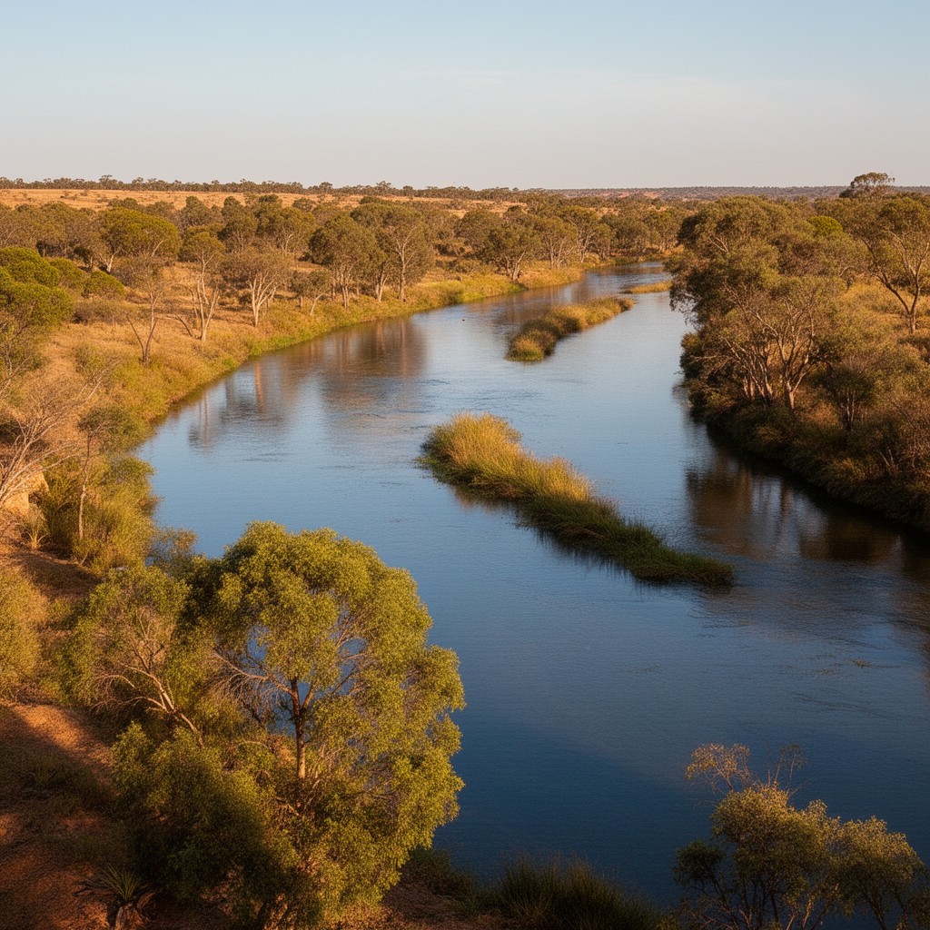 AI-generated illustration of Darling River (part)