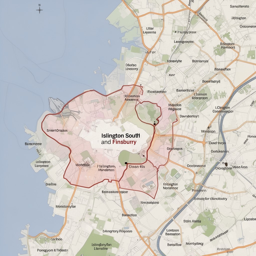 AI-generated illustration of Islington South and Finsbury parliamentary constituency