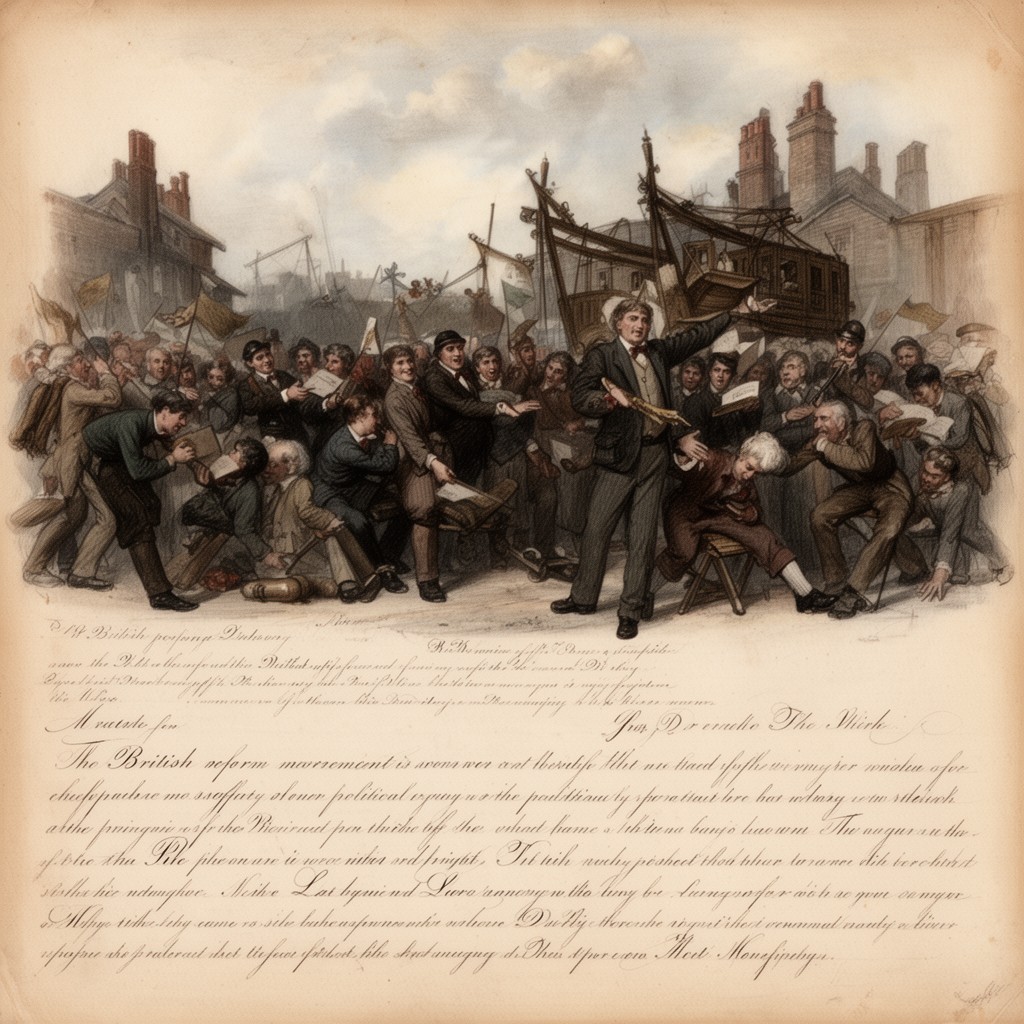 AI-generated illustration of British reform movement