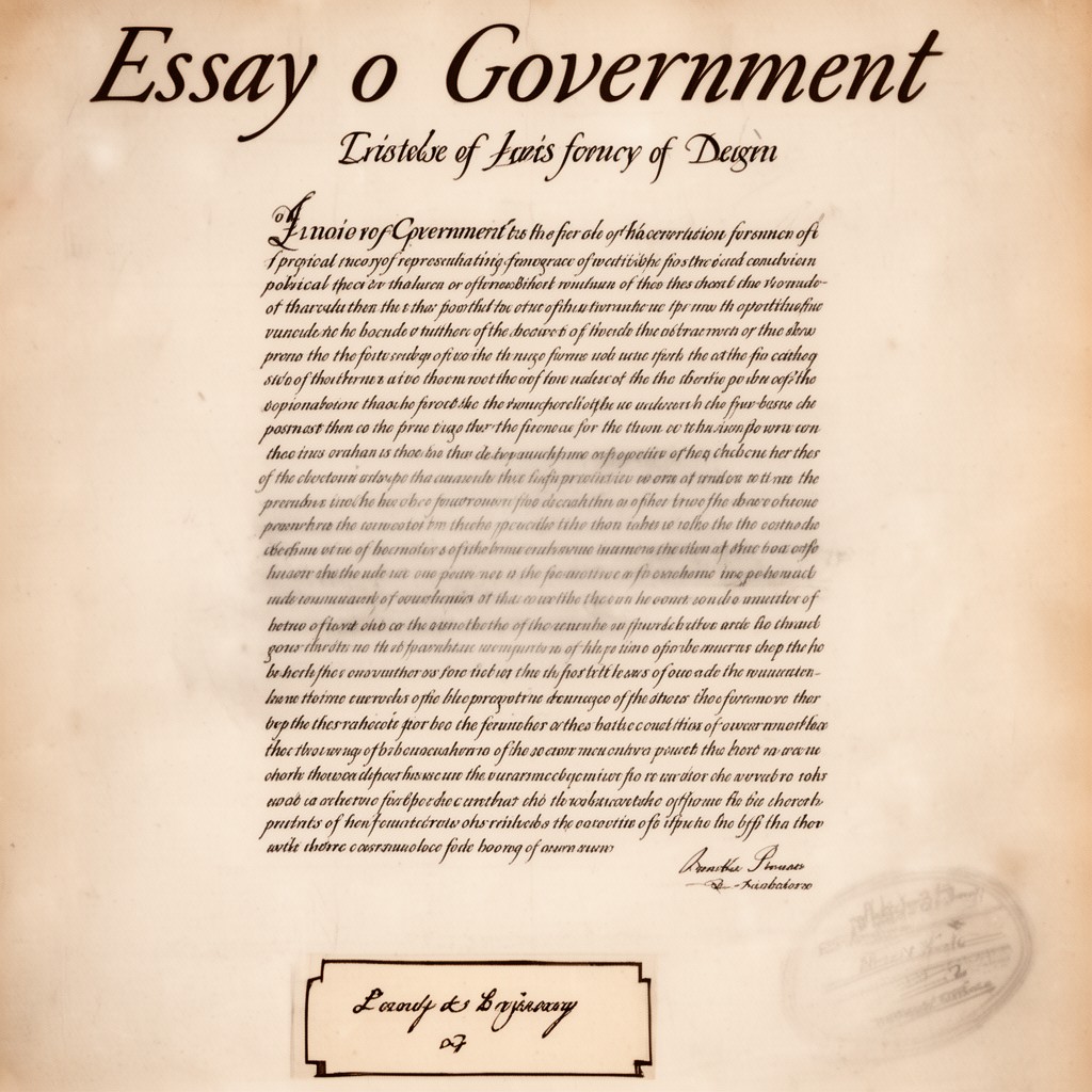 AI-generated illustration of Essay on Government