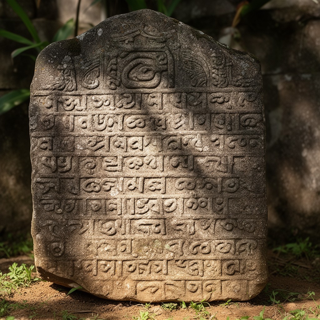 AI-generated illustration of Canggal inscription