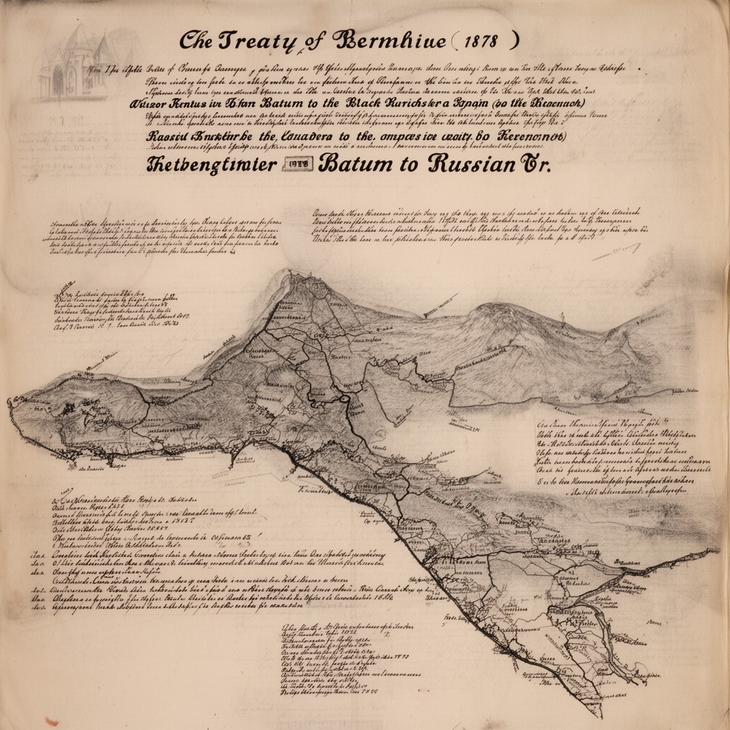 AI-generated illustration of Treaty of Berlin (1878) transfer of Batum to Russian Empire