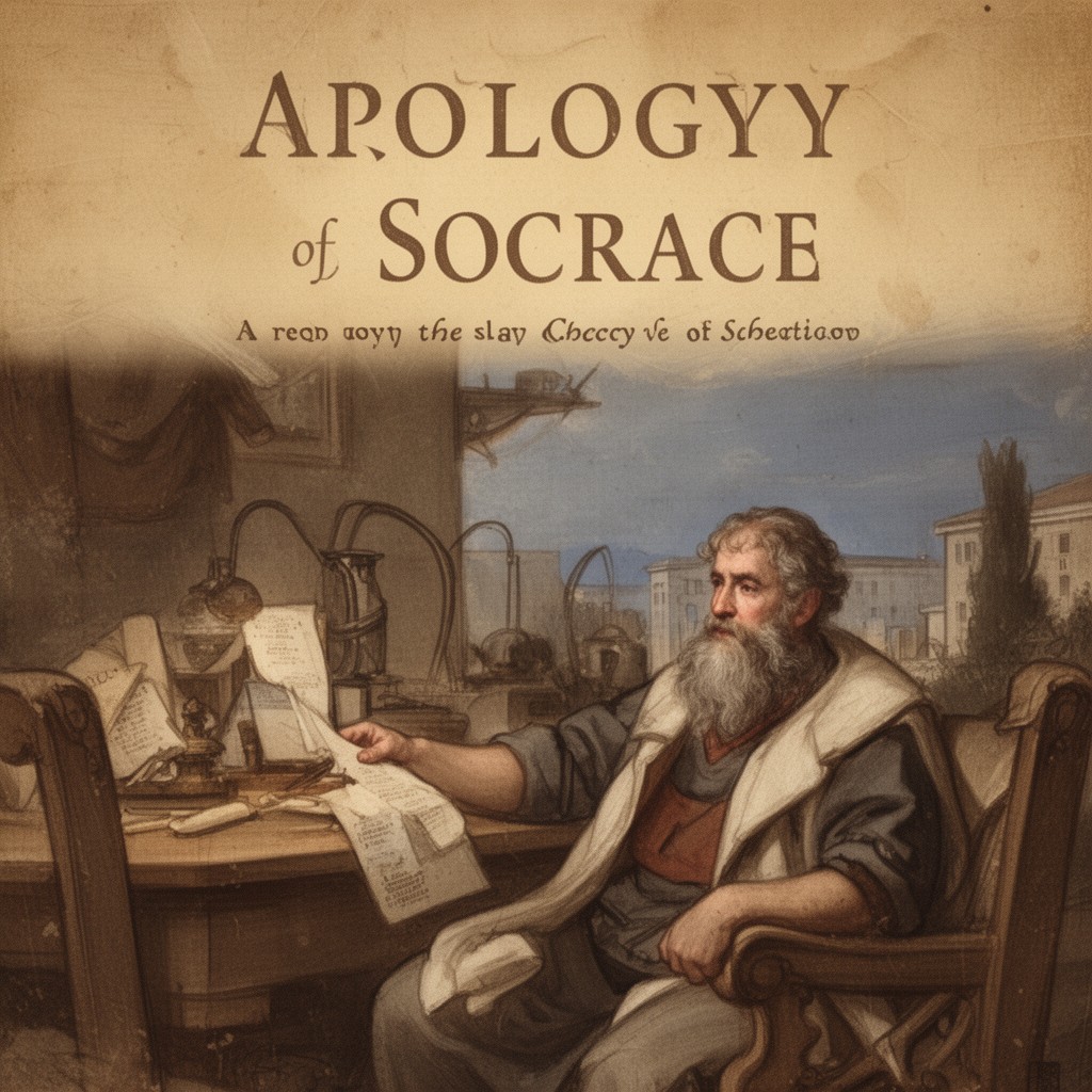 AI-generated illustration of Apology of Socrates