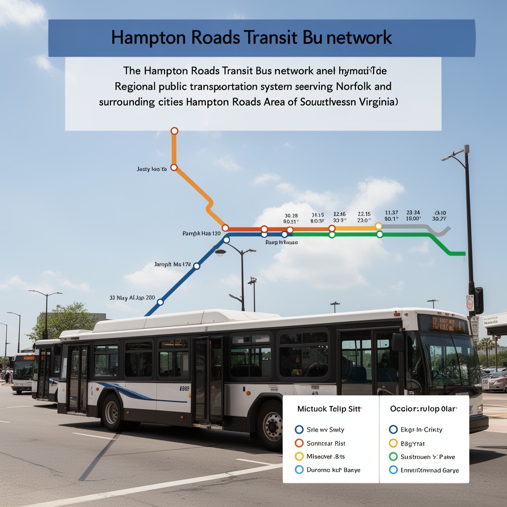 AI-generated illustration of Hampton Roads Transit bus network
