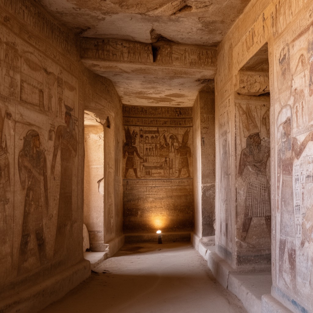 AI-generated illustration of Tombs of the Nobles (Aswan)
