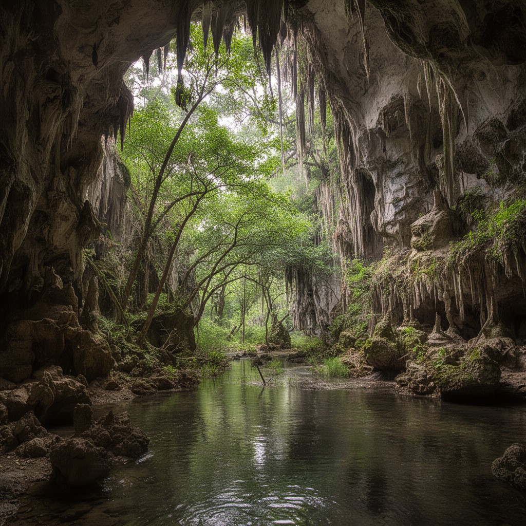 AI-generated illustration of Florida Caverns State Park