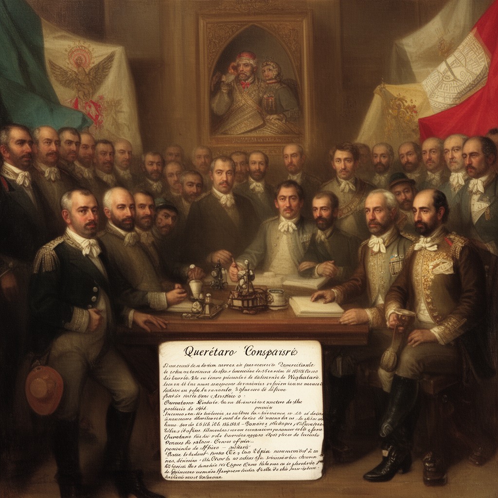 AI-generated illustration of Querétaro conspiracy of 1810