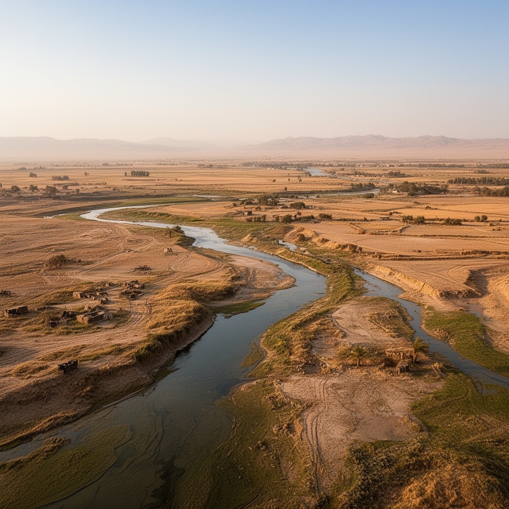 AI-generated illustration of Iraqi alluvial plain