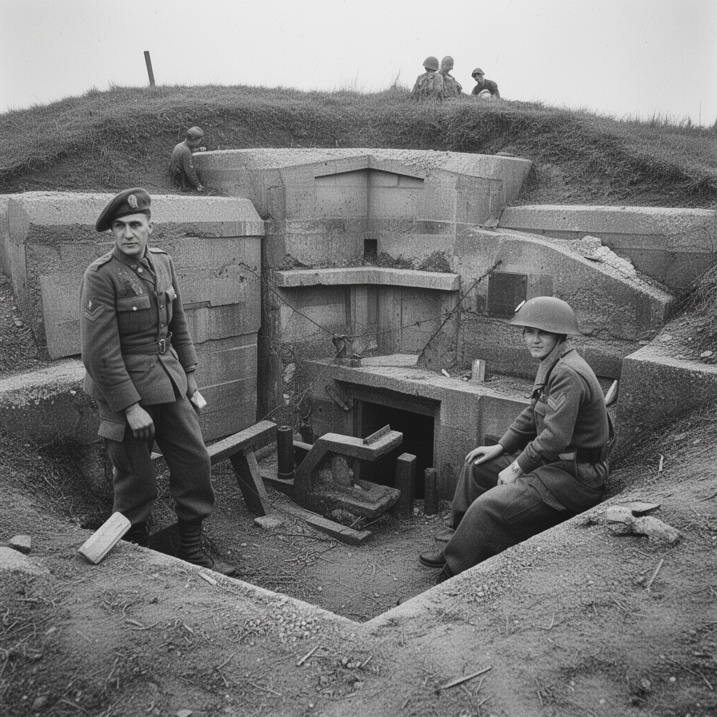 AI-generated illustration of World War II defences