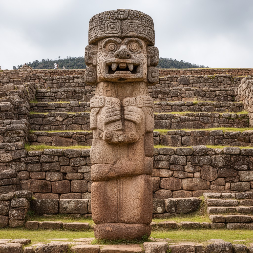 AI-generated illustration of the Lanzón monolith