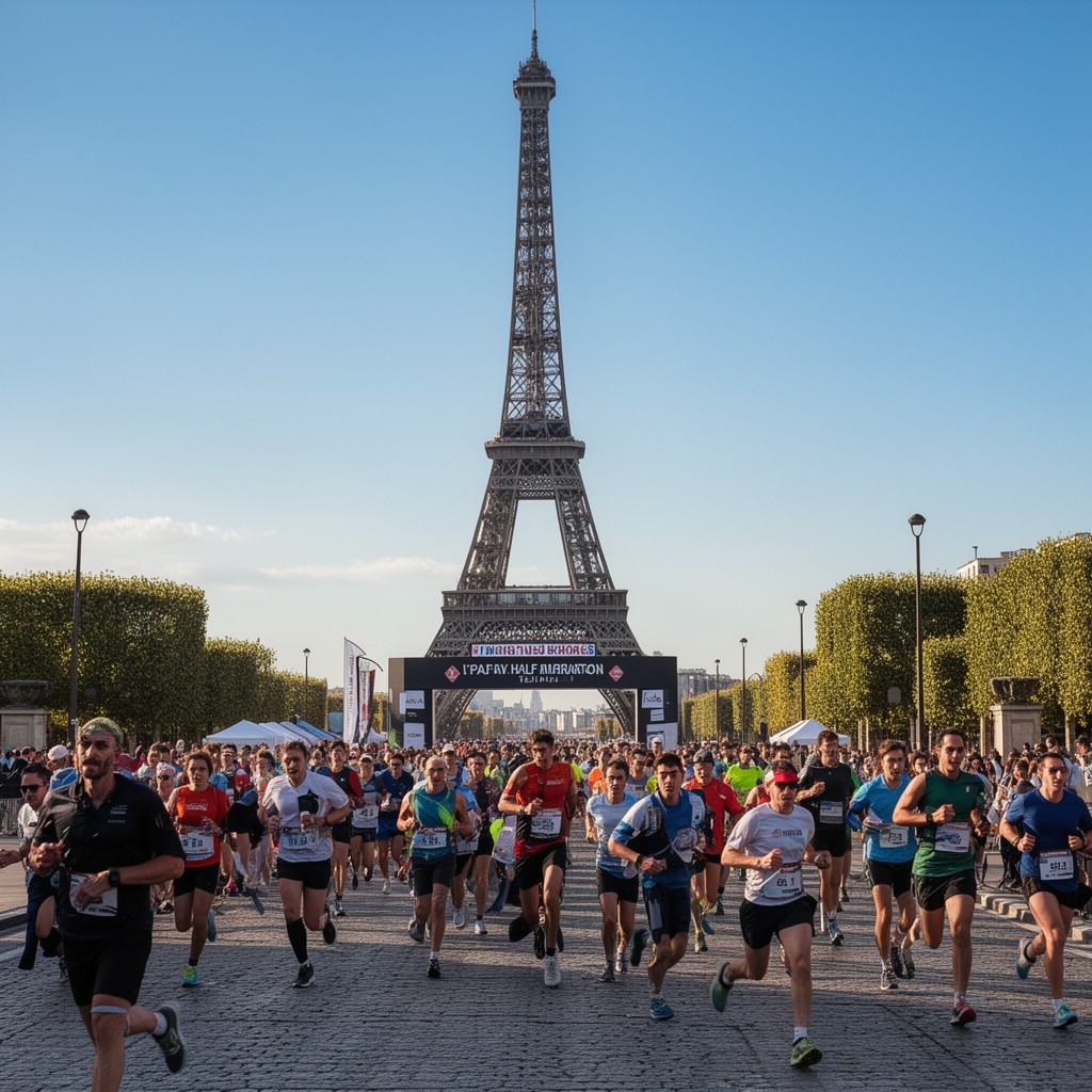 AI-generated illustration of Paris Half Marathon
