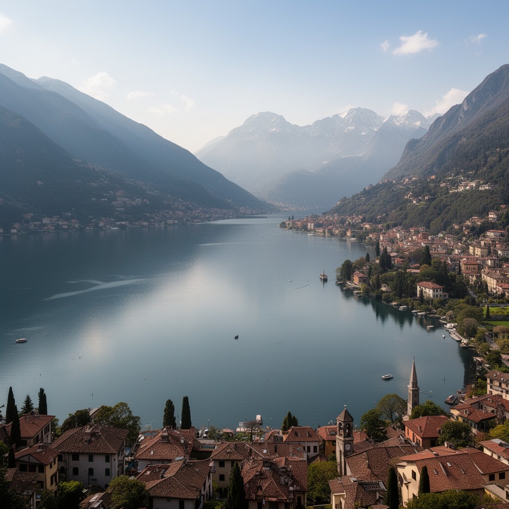 AI-generated illustration of Lake Lugano