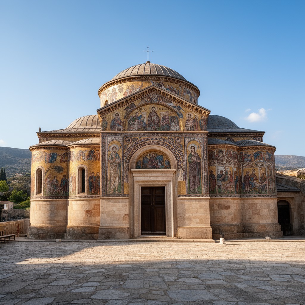 AI-generated illustration of Nea Moni of Chios