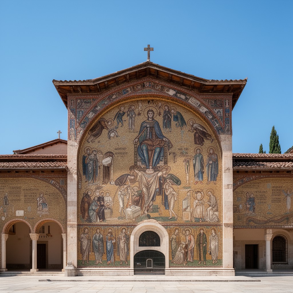 AI-generated illustration of Daphni Monastery